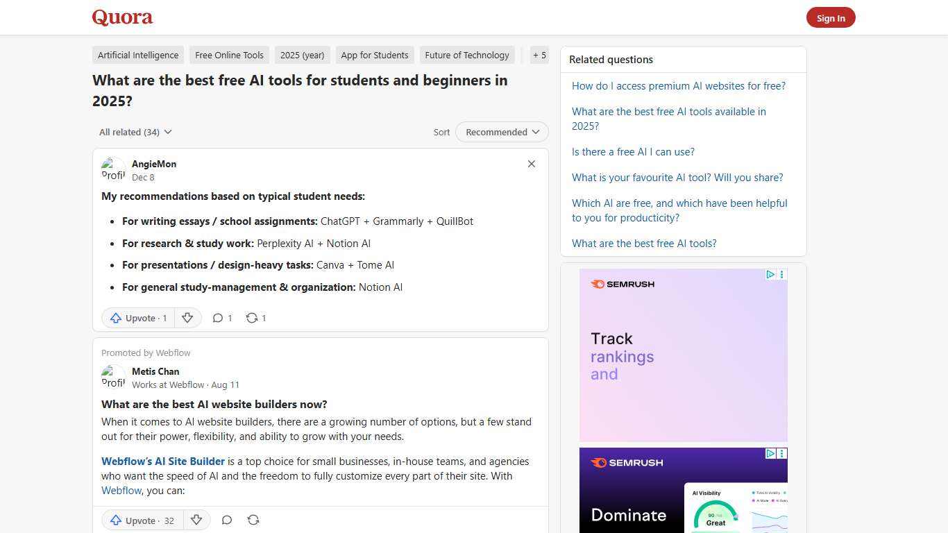 What are the best free AI tools for students and beginners in 2025? - Quora